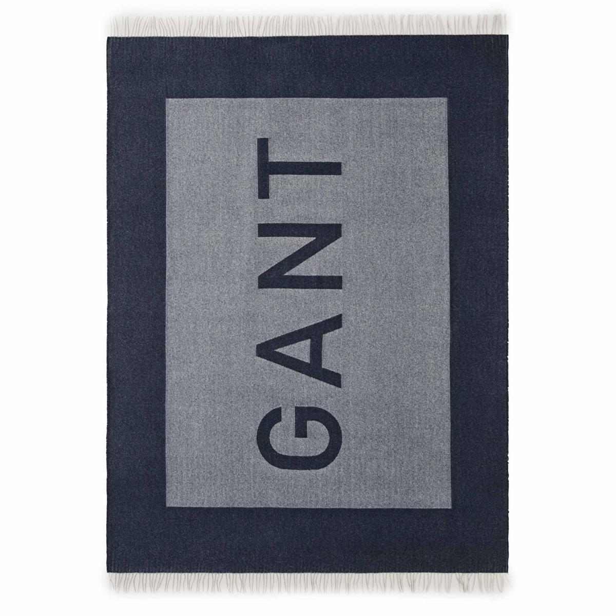 WOHNDECKEN Unisex LOGO THROW Blau Wolle - Blau, Textil (100/10/170cm) - GANT