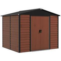 GERÄTEHAUS 4,4 m² Gartenhaus mit Pultdach, Schiebetür, Fundament Geräteschuppen - Braun, Metall (206/198/240cm) - Outsunny