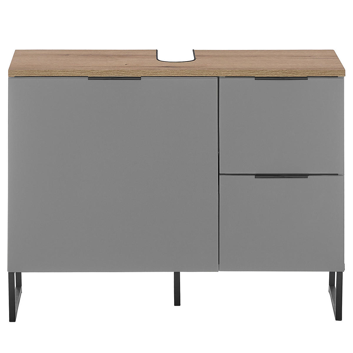 WASCHBECKENUNTERSCHRANK mit 1 Tür - Grau, Holzwerkstoff (80/60/35cm) - home24