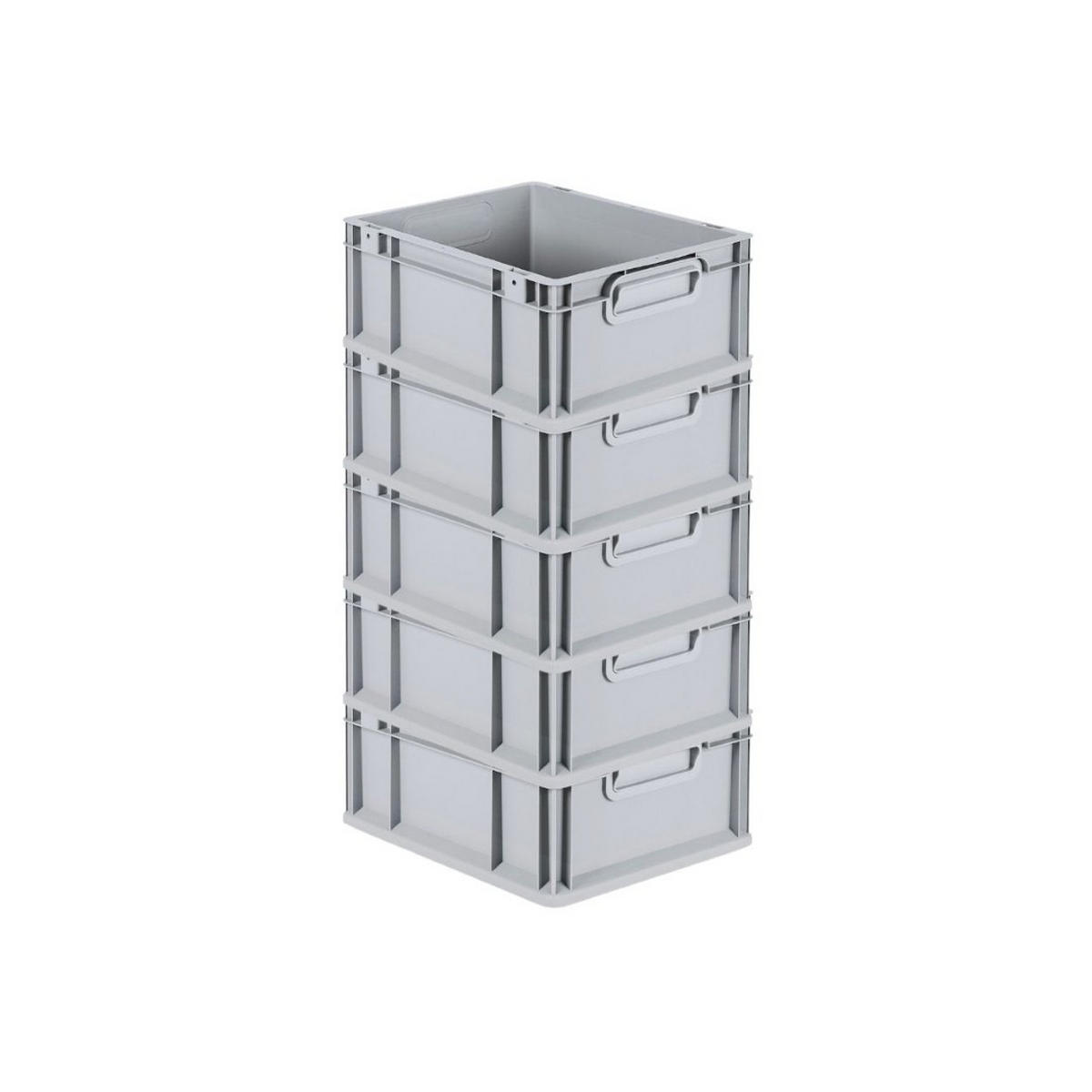 EUROBOX 5x Nextgen Economy Mit Scharnierdeckel Grau/Rot Griffe Geschlossen 16 Liter - Rot, Kunststoff (30/17/40cm) - PROREGAL