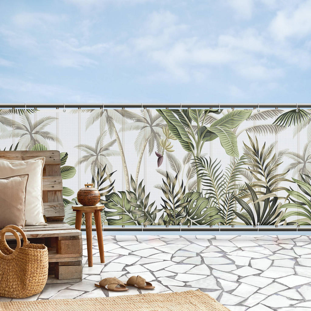 Thumbnail - Bilderwelten Balkon, Grün, Kunststoff, Baum/Pflanze/Natur, Rechteckig, 350x50 cm, Sonnen- & Sichtschutz, Sichtschutz Gar...