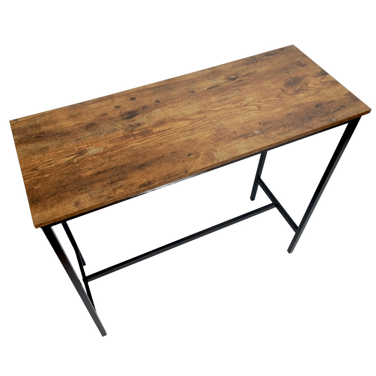 BARTISCH Holzoptik Metall Dunkelbraun Schwarz Küchentisch 100×40×90 cm - Dunkelbraun/Schwarz, Holzwerkstoff/Metall (40/100/90cm) - Begryf