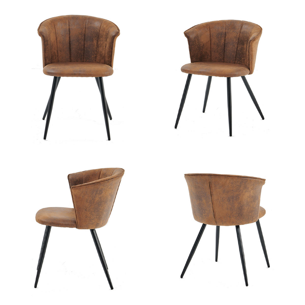 BARHOCKER 4er-Set, Polsterung in Wildlederoptik, Sitzhöhe 47 cm, Braun - Braun, Textil (44/74.5/51cm) - Meubles Cosy