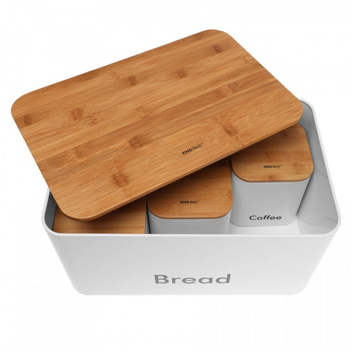 BROTKASTEN Weiß 18.5/35/23 cm KH1026 - Weiß, Metall (35/23/18.5cm) - Kinghoff 