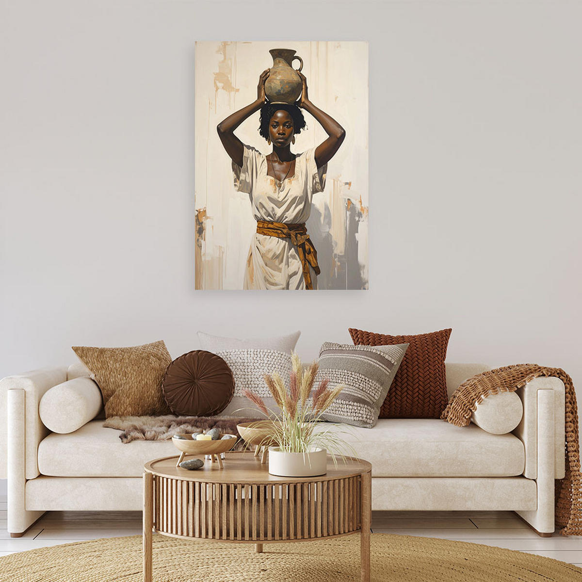 LEINWANDBILD Menschen & Charaktere 70x100cm - Beige, Textil (70/100cm) - Feeby