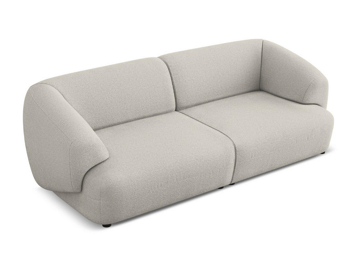 4-SITZER-SOFA Bouclé Stoff Beige - Beige/Schwarz, Kunststoff/Textil (232/81/98cm) - Makamii