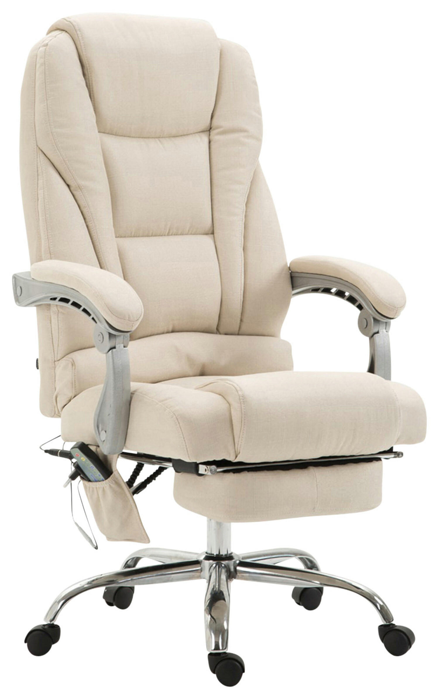 BÜROSTUHL Pacira, Stoff mit Massagefunktion Creme - Creme, Textil/Metall (68/127/64cm) - TPFLiving