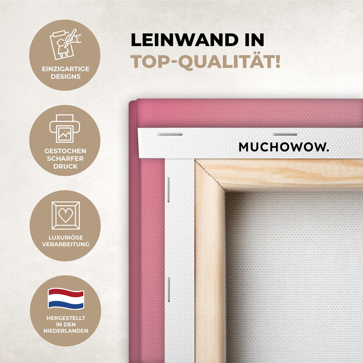 LEINWANDBILD Schleife - Discoball - Kaninchen Gemälde 60x40 cm - Pink, Textil (60/40cm) - MuchoWow