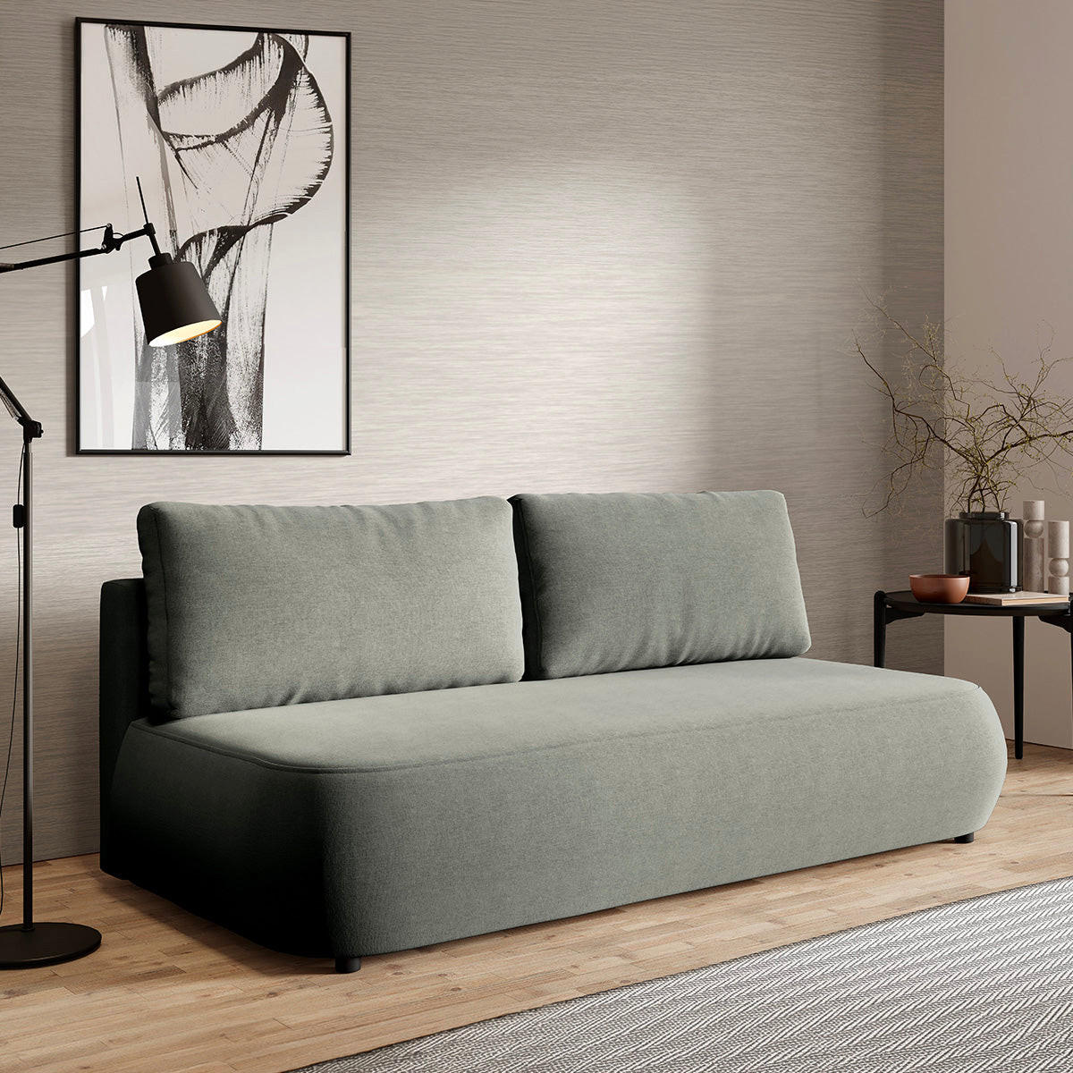 SOFA Antonio 3 Sitzplätze Grau - Grau, Holz (210/82/106cm) - Petits-meubles