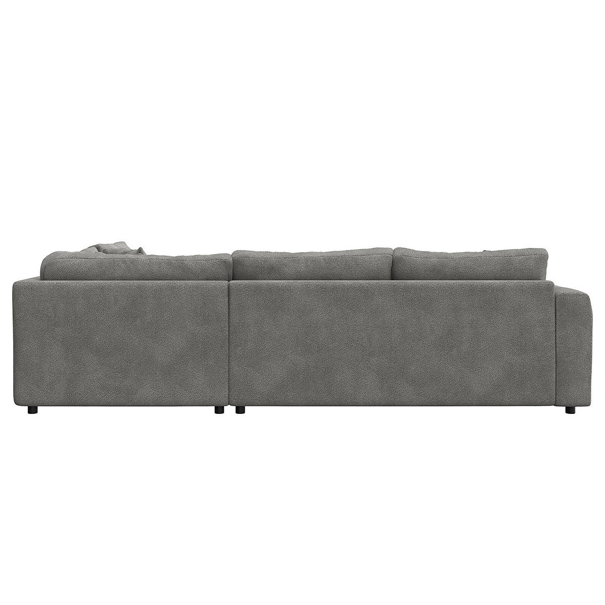 ECKSOFA mit Ottomane - Schwarz/Grau, Kunststoff/Textil (267/254cm) - home24