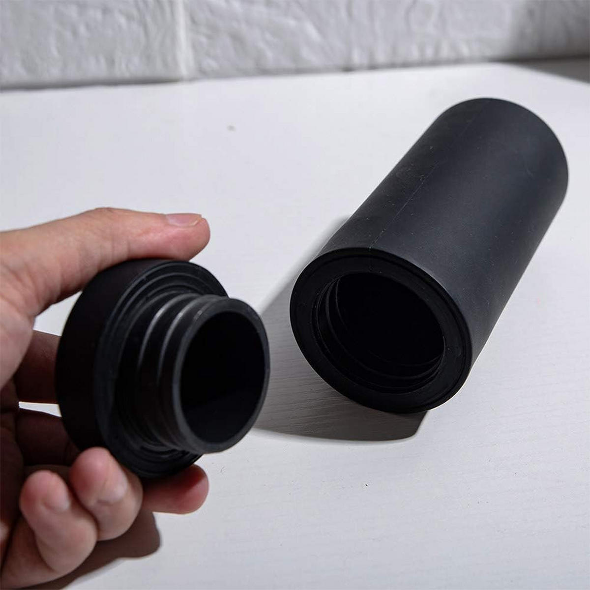 SEIFENSPENDER , Nachfüllbarer Spender für Geschirrspülmittel - Schwarz, Kunststoff (7/7/15cm) - BELZ