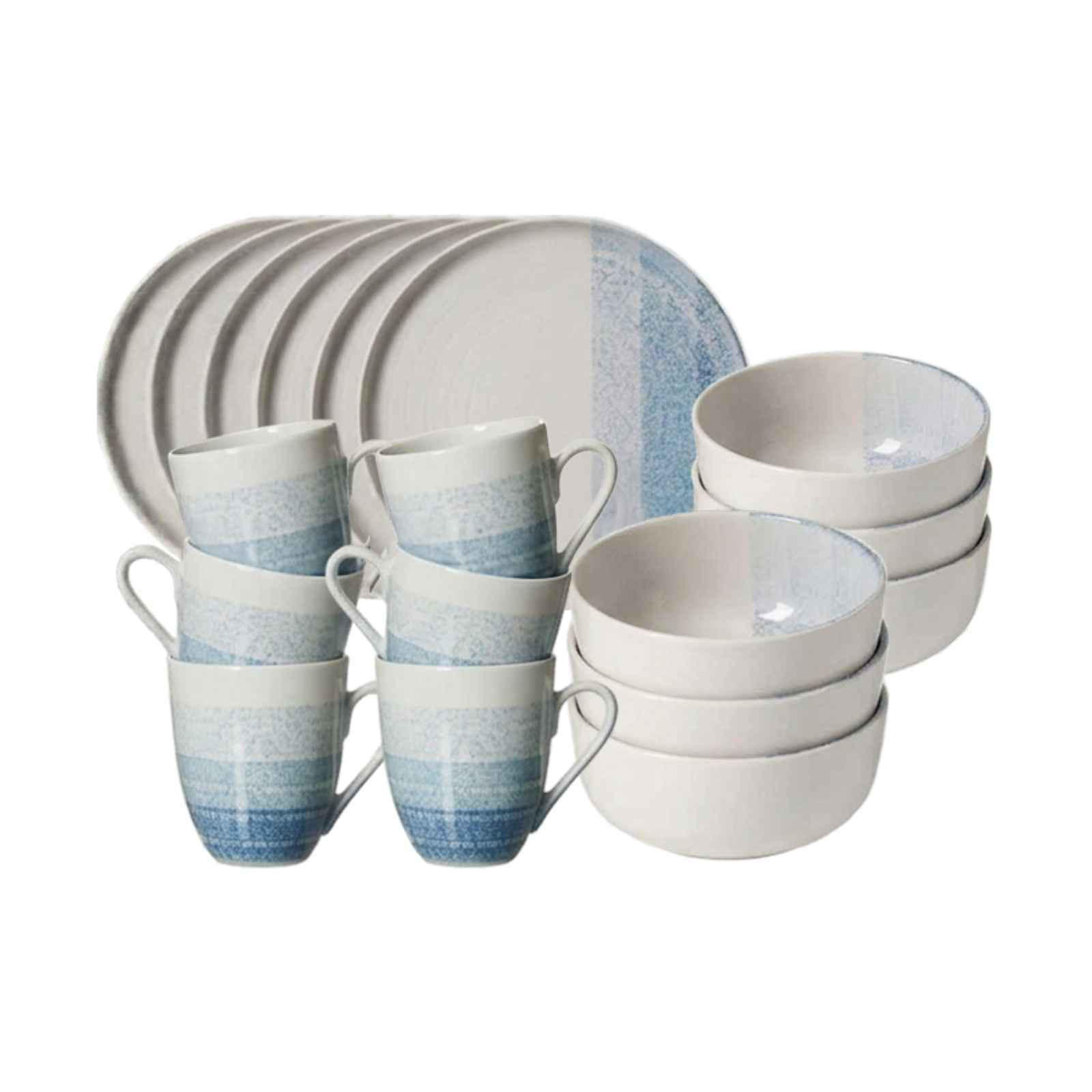 FRÜHSTÜCKS-SET Trio Blau 18-tlg. - Blau, Keramik (2/2/2cm) - Ritzenhoff Breker