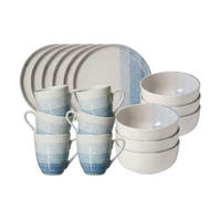 FRÜHSTÜCKS-SET Trio Blau 18-tlg. - Blau, Keramik (2/2/2cm) - Ritzenhoff Breker