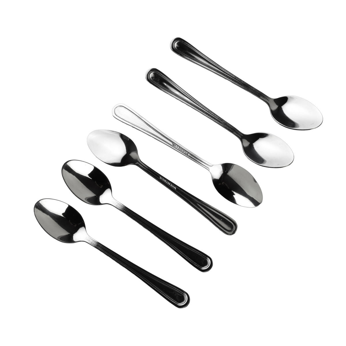 KAFFEELÖFFEL Dhalia Daisy 6-tlg silberfarben 2/2/19 cm Edelstahl - Silberfarben, Metall - Mondex