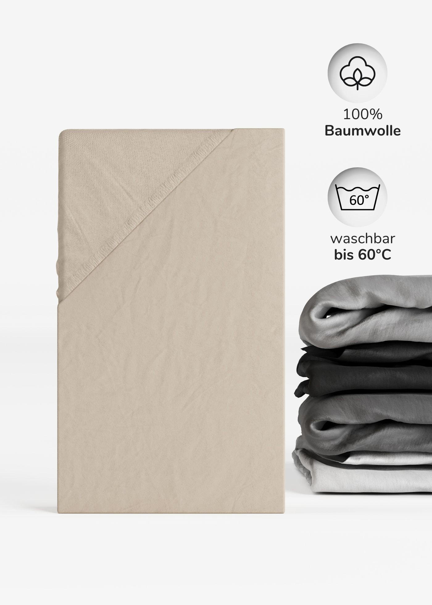 SPANNBETTLAKEN 83x50 cm Jersey natur | Spannbetttuch für Laufgitter & Babymatratzen - Naturfarben, Textil (50/83cm) - Sämann – make a difference.