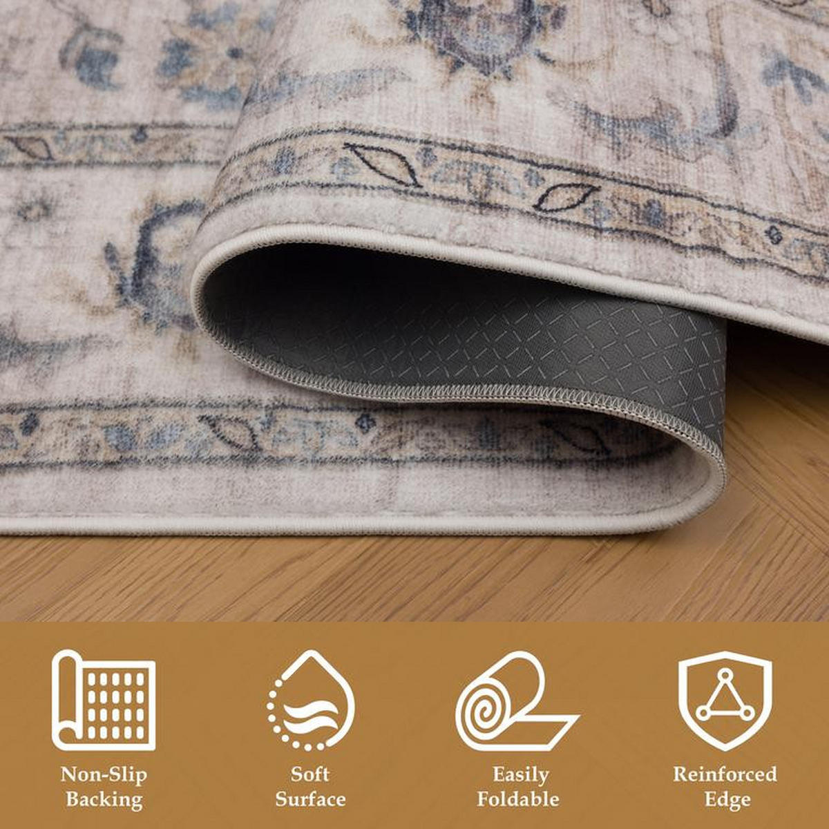 DESIGNTEPPICH Aria Beige/Blau 200x290 cm - Multicolor, Textil (200/290cm) - Vercai Rugs