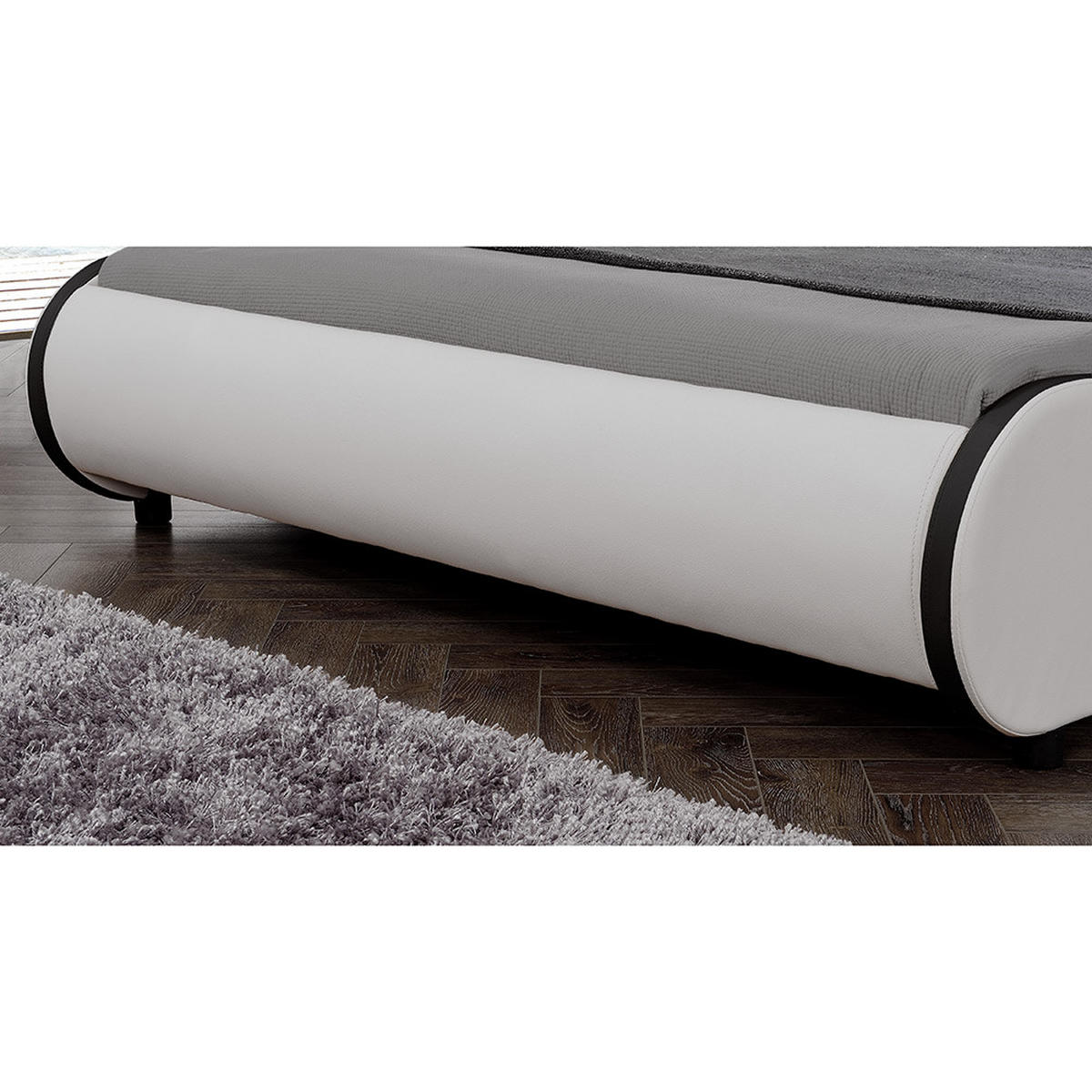 POLSTERBETT Valencia mit LED-Beleuchtung - Weiß, Textil (180/200cm) - Corium