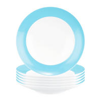 SUPPENTELLER Liberty Pure Colors Lagoon Blue ø 23,5 cm 6er Set - Blau, Keramik (23.6cm) - Seltmann Weiden