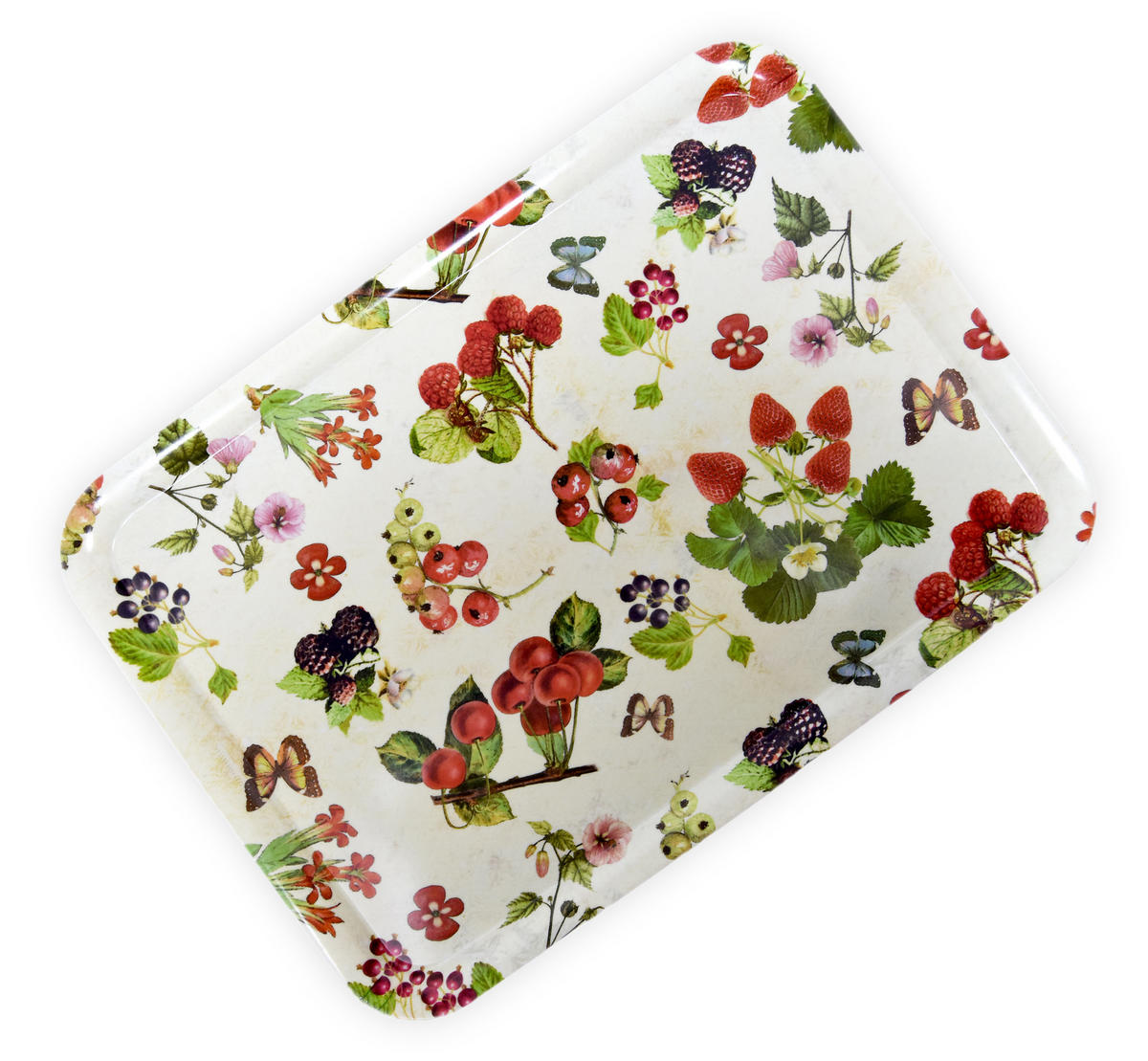 TABLETT Waldbeeren, rechteckige Melamin Serviertablett 50x37 cm - Beere, Kunststoff (37/2/50cm) - Lashuma