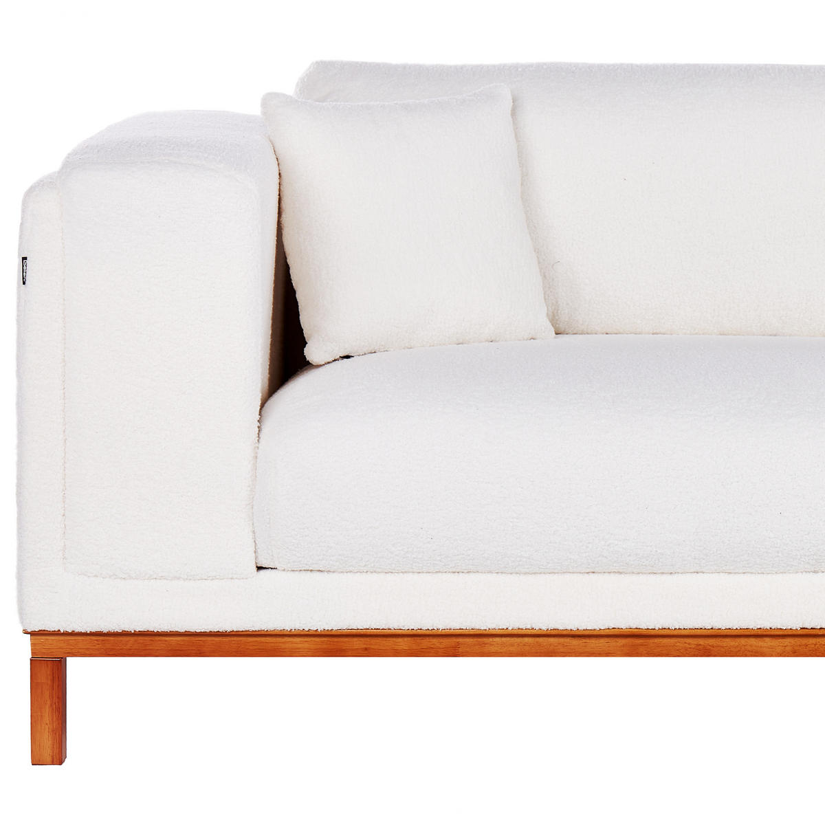 POHOVKA 4-místná Bouclé Krémově bílá Veng - bílá/krémová, textil (308/79/90cm) - Beliani
