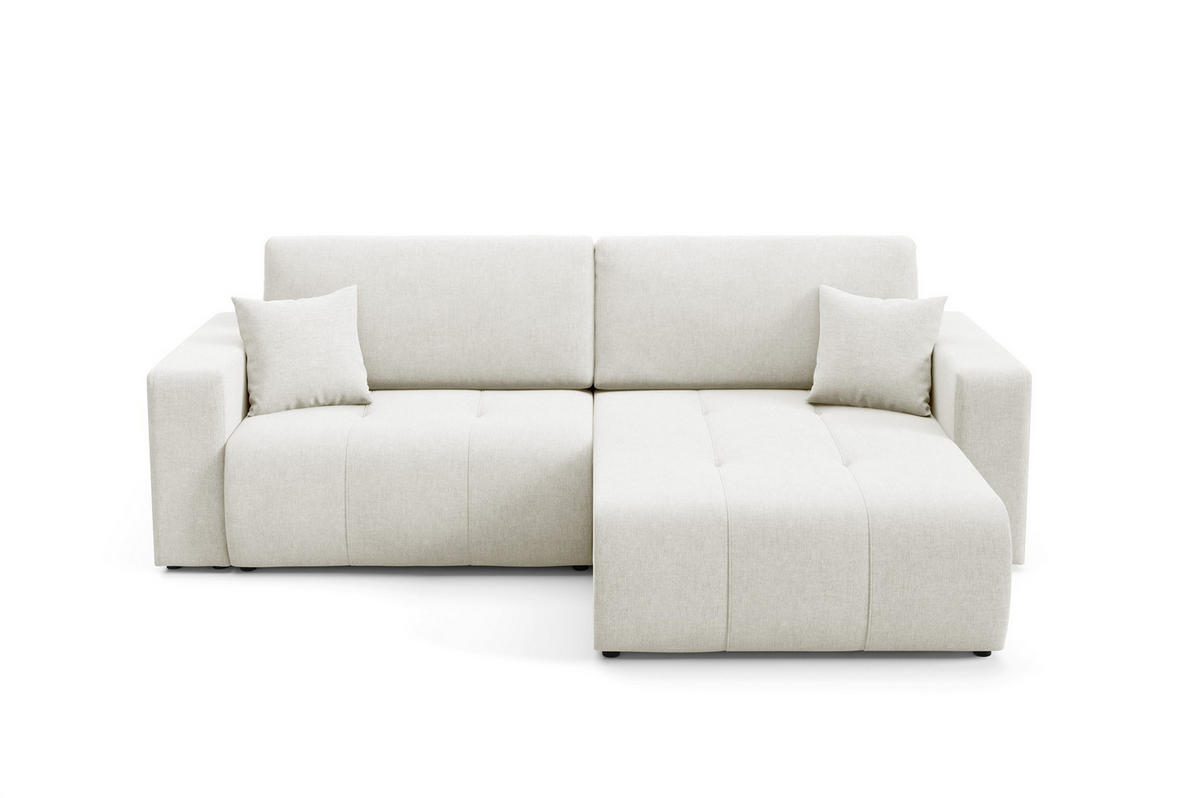 ECKSOFA Augusto - Creme, Holzwerkstoff/Textil (244/149cm) - Fun Möbel