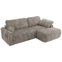 ECKSCHLAFSOFA CUBO L Hellbraun Cord - rechts - Hellbraun/Schwarz, Kunststoff/Textil (187/273cm) - MKS