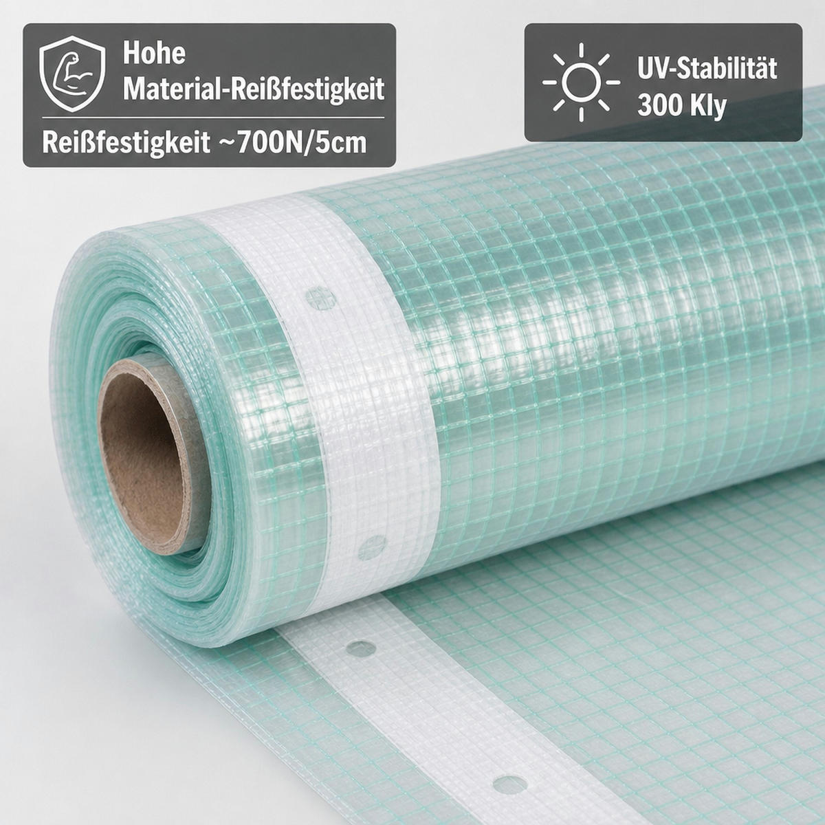 GITTERFOLIE m. Nagelrand 4 Breite x 1 Meter - Mintgrün, Kunststoff (4/1cm) - BONI-SHOP