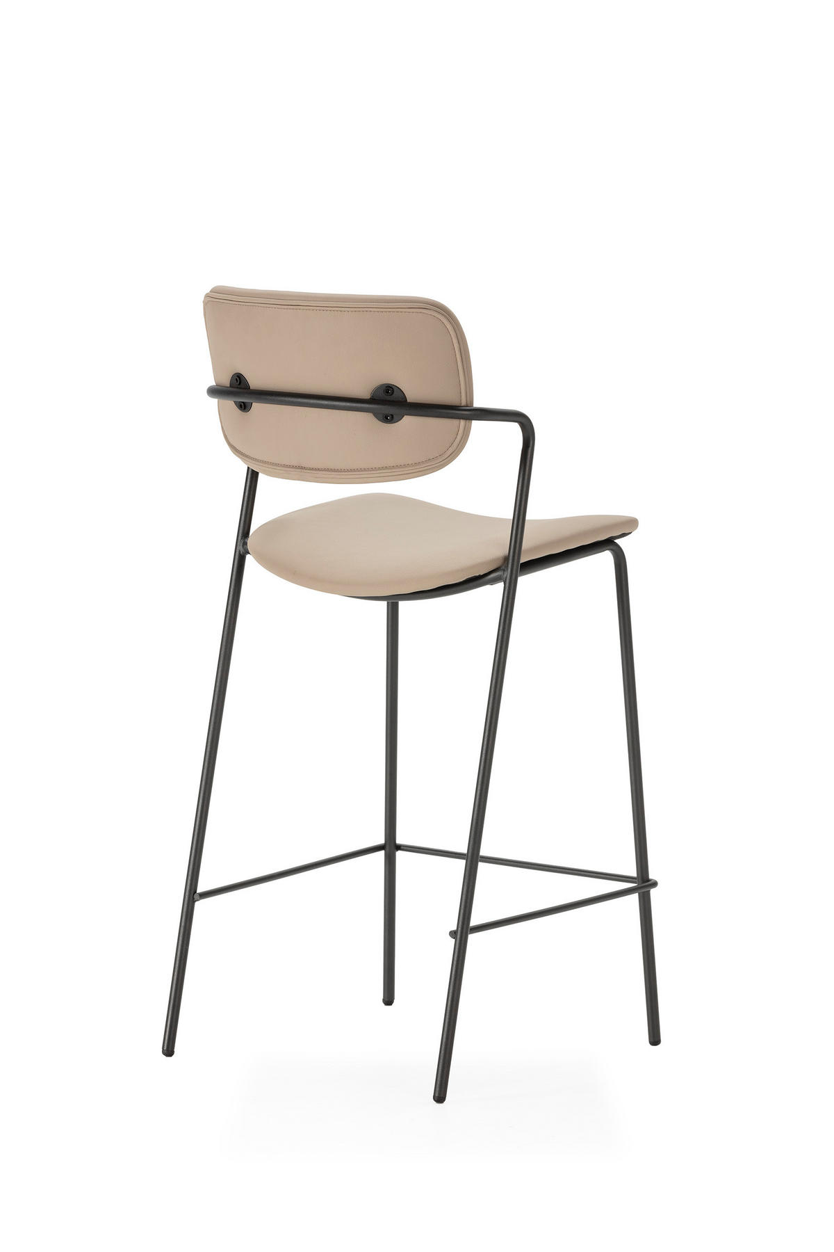 HOCKERN (Set aus 2) mit schwarzen metallbeinen - maika 44/51/66 cm - Beige, Textil (51/66/44cm) - Calicosy