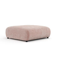 POUF L Zanzibar Rosa Chenille - Schwarz/Rosa, Holz/Holzwerkstoff (110/37/110cm) - Maison de Reve