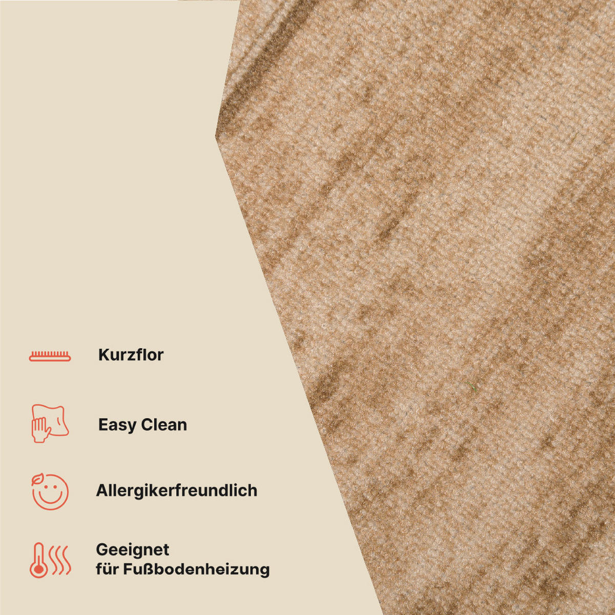 TEPPICHLÄUFER Anti-Rutsch Beige rutschfest Gummiunterlage 100/600 cm - Beige, Textil (100/600cm) - Tapiso