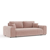 3-SITZER-SOFA Zanzibar Rosa Chenille - Schwarz/Rosa, Holz/Holzwerkstoff (213/79/108cm) - Maison de Reve