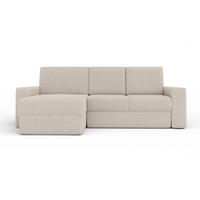 ECKSOFA TOCO L 240x145 cm in Cord Creme links - Creme, Holz/Holzwerkstoff (240/145cm) - Deine Möbel 24