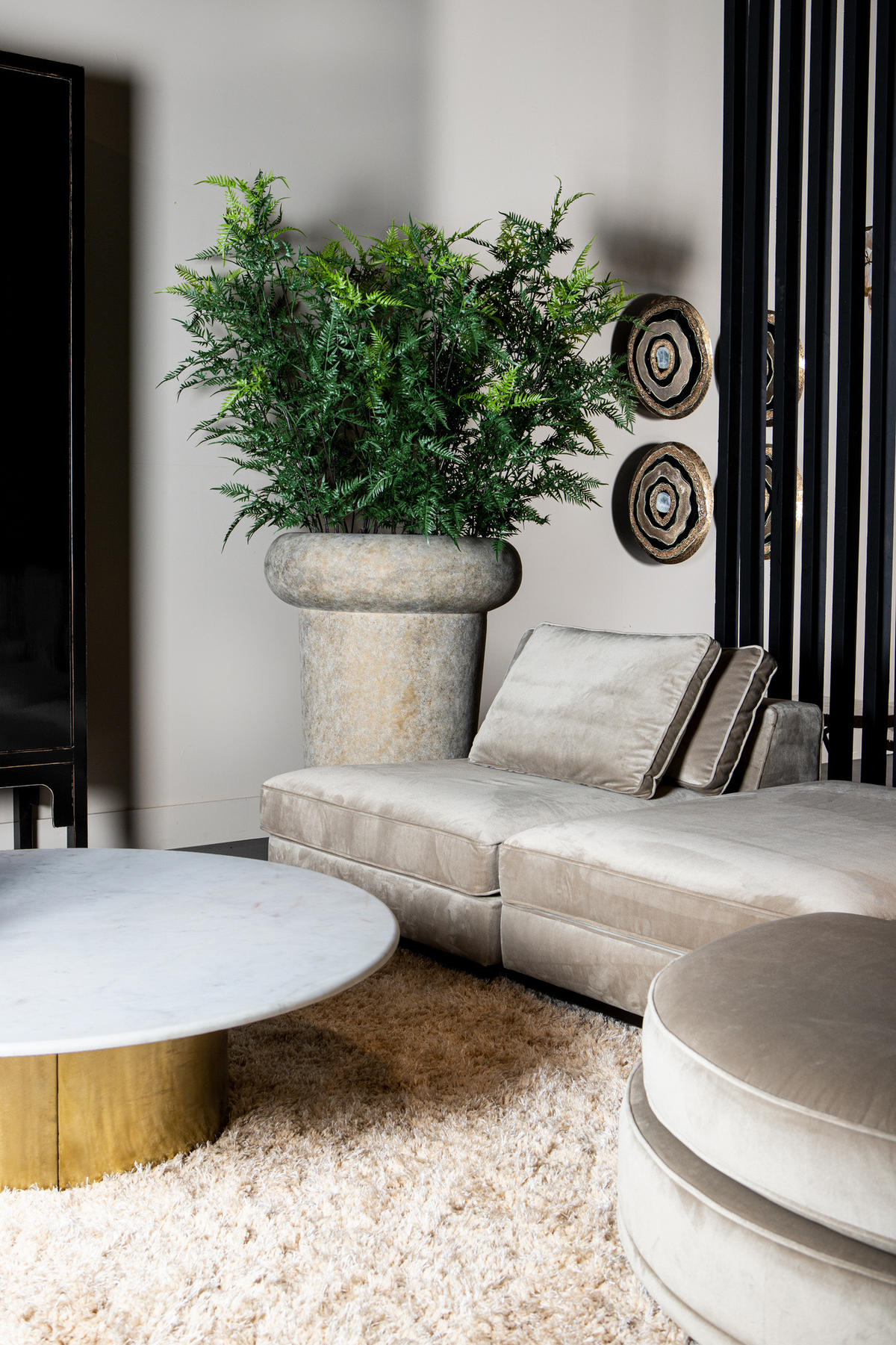 TOPF Megga Braun 80/80/90cm - Braun, Stein (90cm) - PTMD Collection