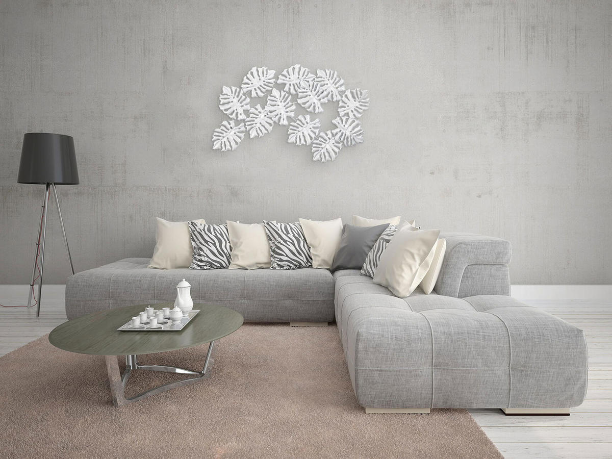 WANDDEKO Silber 93/60 cm - Silberfarben, Metall (1.7/60/6cm) - KUNSTLOFT