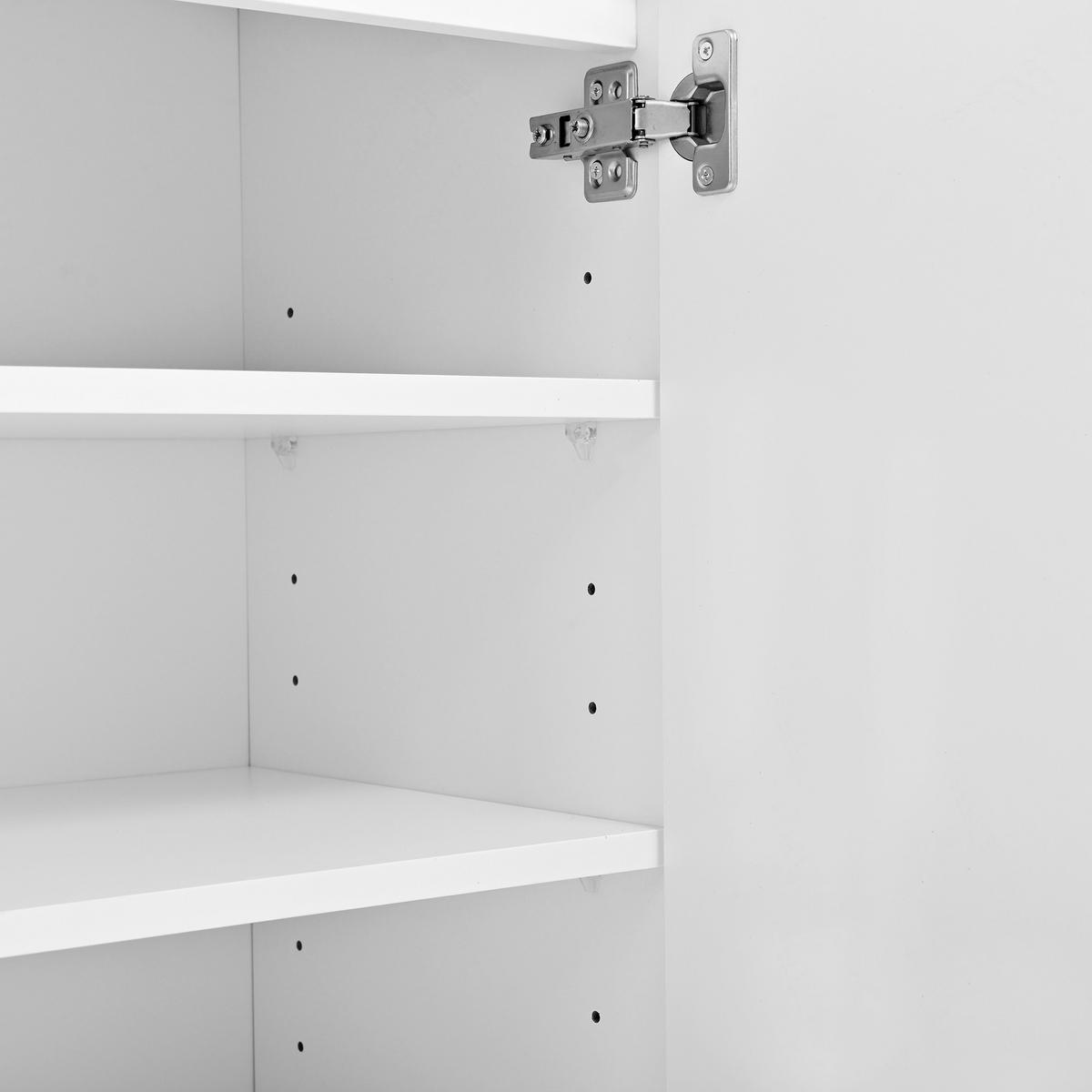 SCHUHSCHRANK Weiß mit Rillenfront, 2 Schubladen und LED - Weiß, Holzwerkstoff (80/103/35cm) - FLIEKS