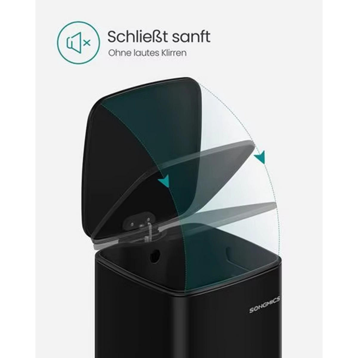 MÜLLEIMER 30 L Küche Tretmülleimer Stahl modern - Schwarz, Kunststoff (34/54.4/28.5cm) - Kaket