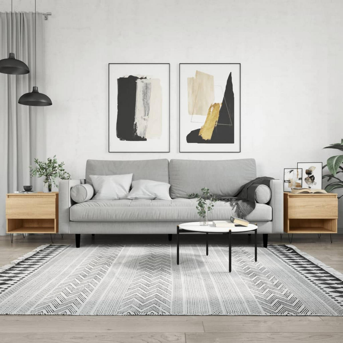 COUCHTISCHE 2 Stk. Sonoma-Eiche 50x46x50 cm Holzwerkstoff - Braun, Holzwerkstoff (46/50/50cm) - furnicato