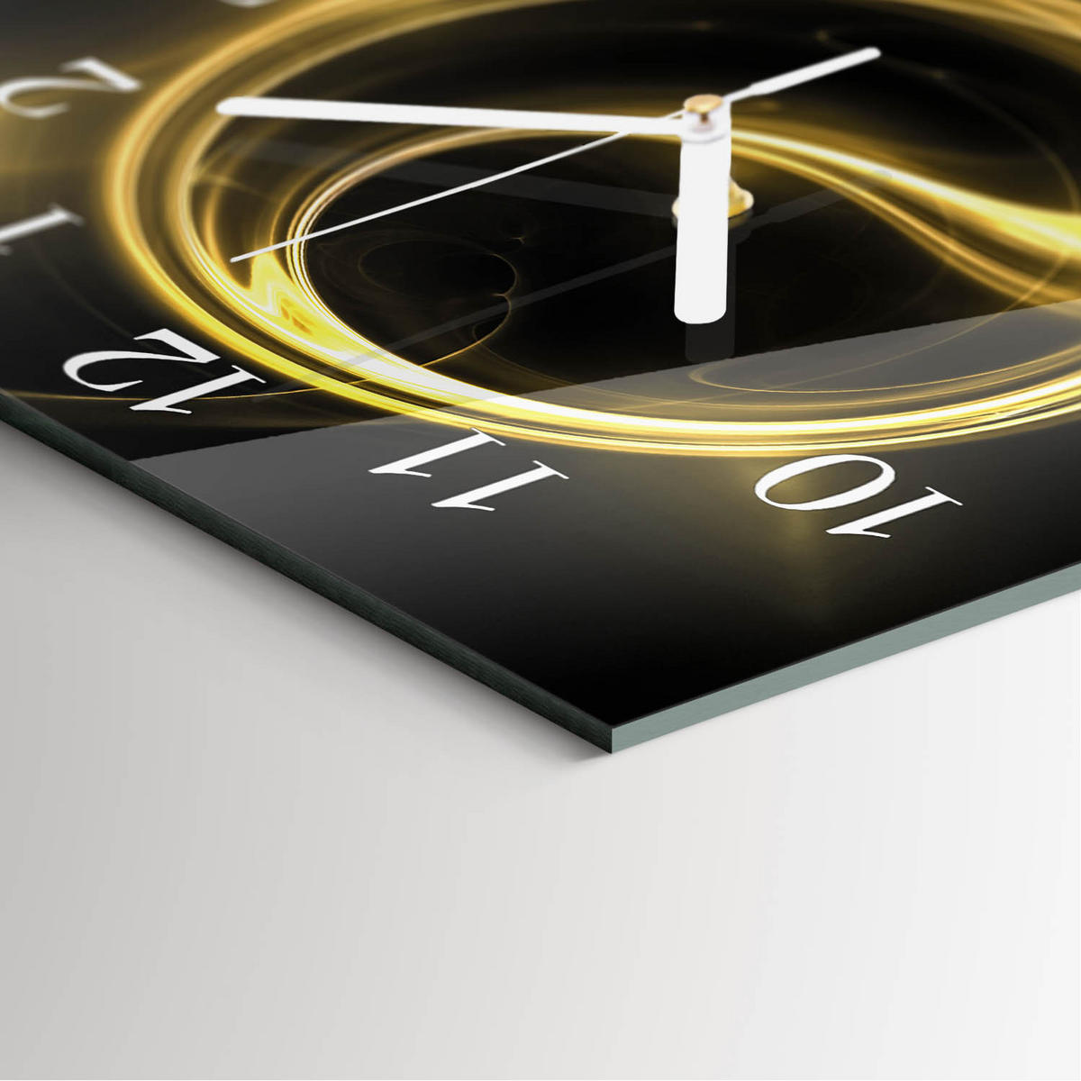 WANDUHR 30x30 cm - Abstraktionskreis - Gelb, Glas (30/30/0.4cm) - TULUP