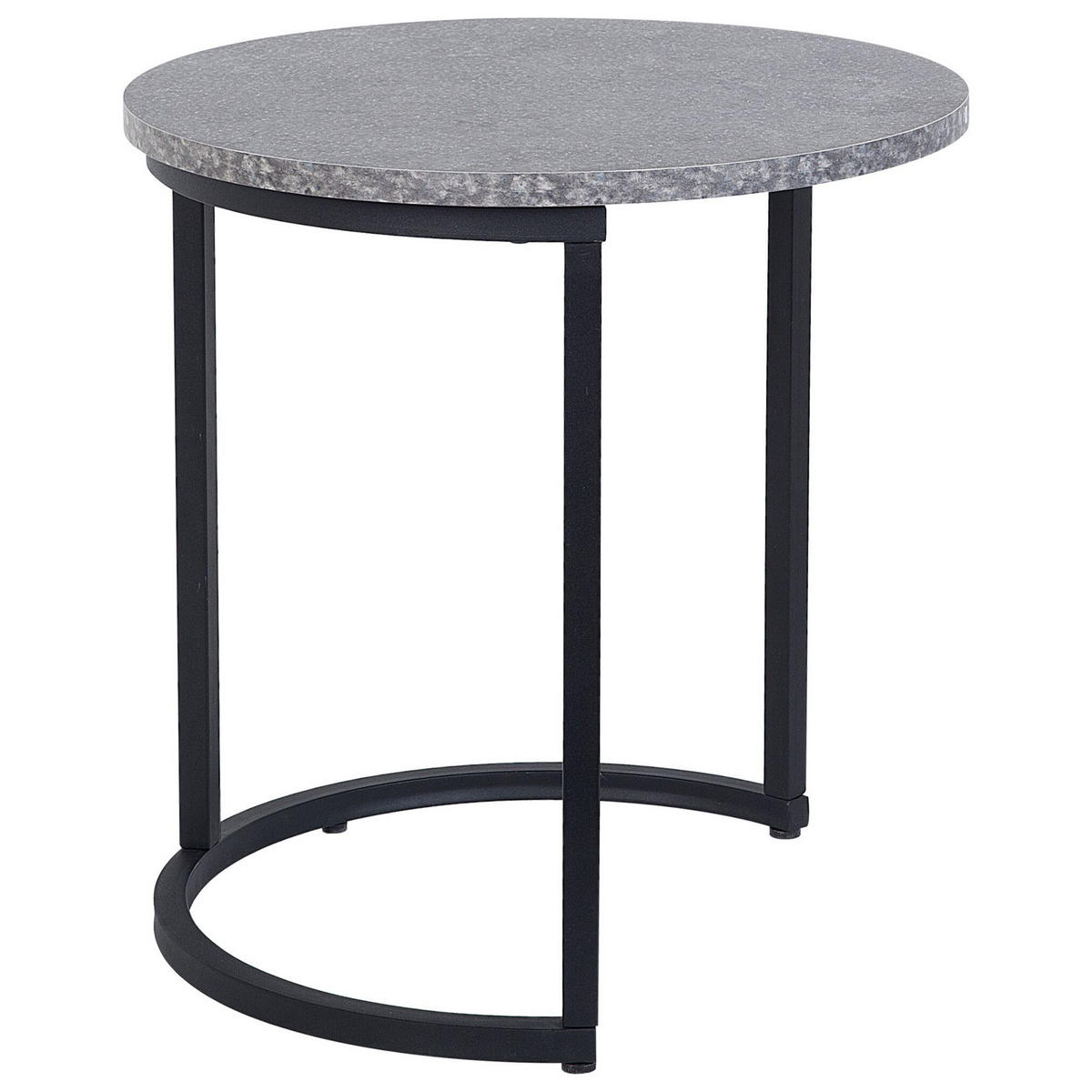 BEISTELLTISCH 2er-Set Rund Schwarz, Grau Dixie - Schwarz, Holzwerkstoff (48/48cm) - Beliani