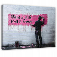 BILDER Abstrakt Grau Banksy Modern Wohnzimmer 60x40 - Grau, Holzwerkstoff (60/40cm) - Wallarena
