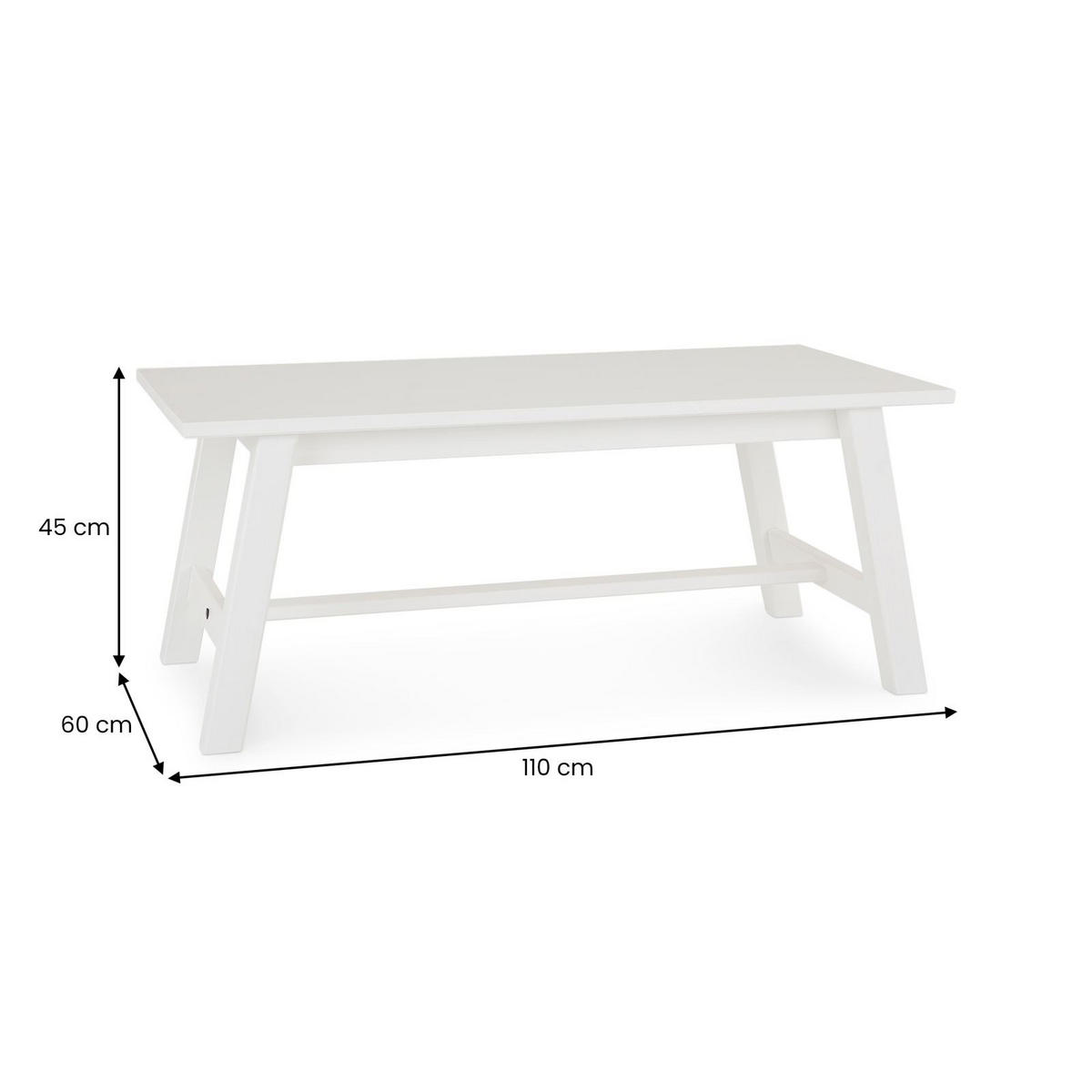 COUCHTISCH LUZERNA - Weiß, Holz (60/110/45cm) - IDIMEX