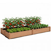 HOCHBEET DE-12291 4 Zonen, modulares Stecksystem, 234/109/25 cm Hellbraun - Braun, Holz (234/25/109cm) - ComfortXL