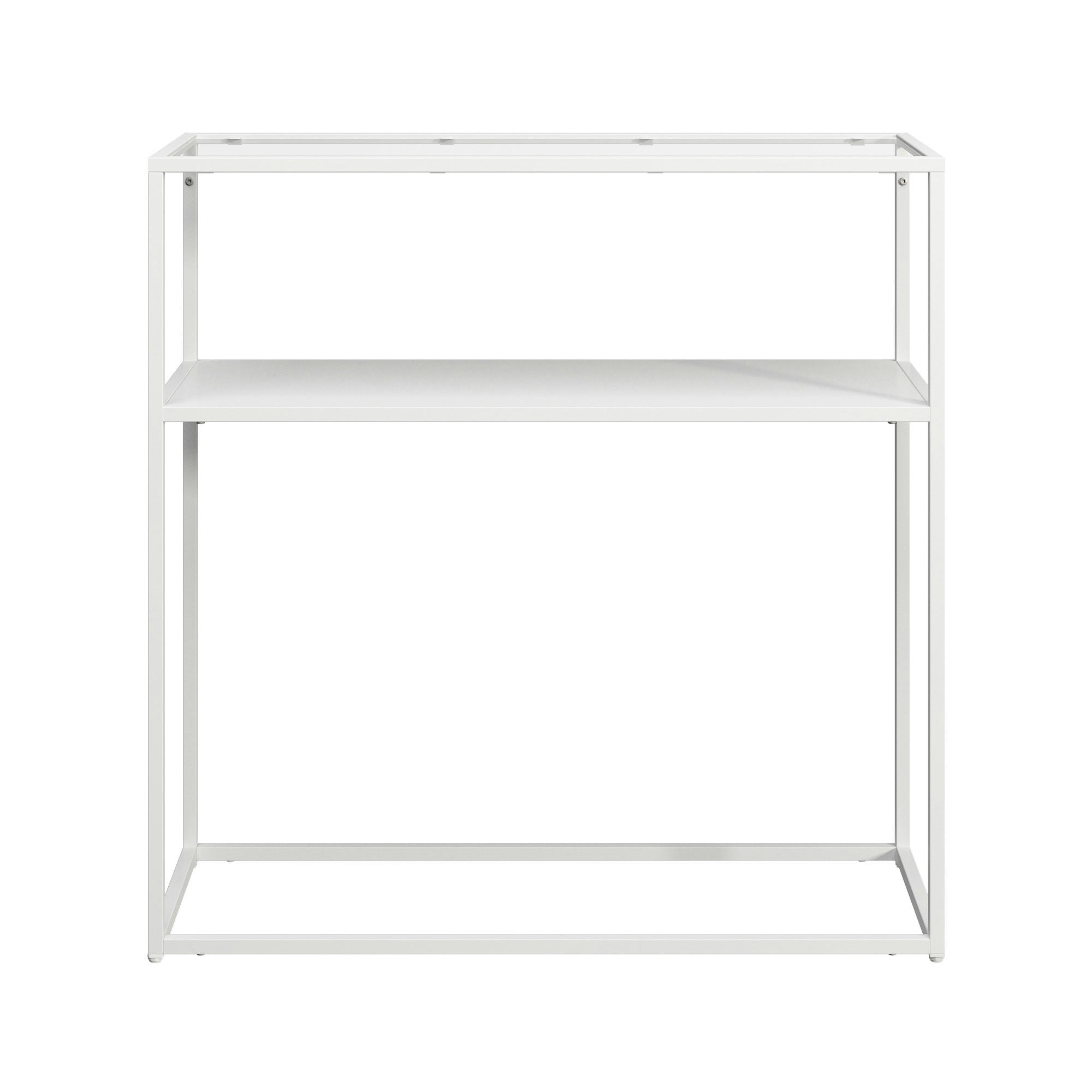 KONSOLENTISCH Kuhmo - Transparent/Weiß, Glas/Metall (30/80/80cm) - [en.casa]