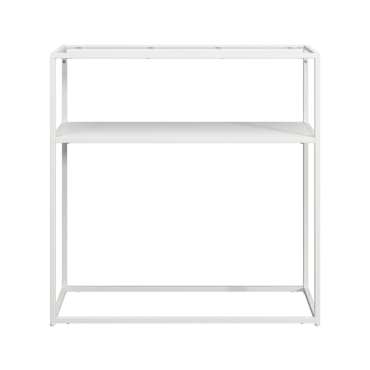 KONSOLENTISCH Kuhmo - Transparent/Weiß, Glas/Metall (30/80/80cm) - [en.casa]