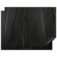 HERDABDECKPLATTE Stein - Anthrazit - Dunkelgrau - Steinstruktur Induktionsmatte 77x59 cm - Anthrazit, Kunststoff (77/59/0.2cm) - MuchoWow