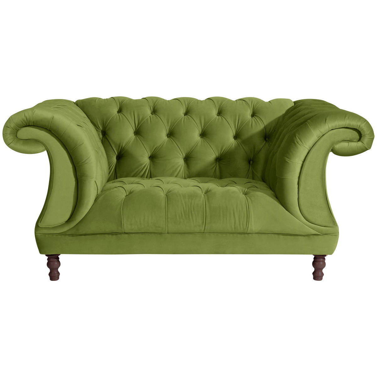 CHESTERFIELD Sessel Kaylin Samtvelours oliv - Olivgrün, Kunststoff (100/80/167cm) - 58aufmkessel