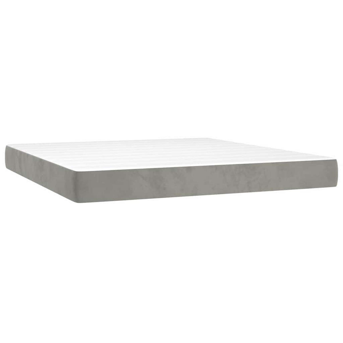 BOXSPRINGBETT 160/200 Cm Grau Samt - Grau, Textil (160/203cm) - vidaXL