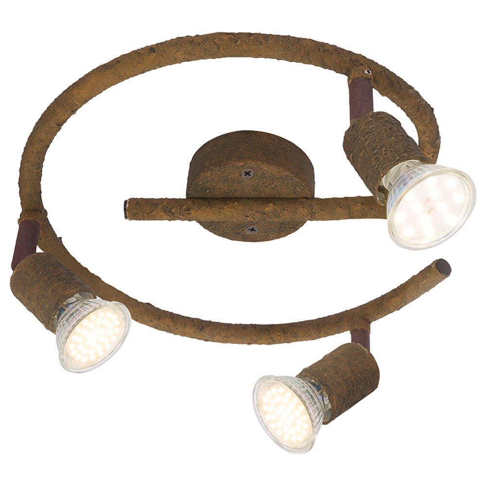 LED DECKENLEUCHTE Rondell Rostbraun - Braun, Metall (28/28/15cm) - Globo Lighting