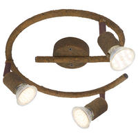 LED DECKENLEUCHTE Rondell Rostbraun - Braun, Metall (28/28/15cm) - Globo Lighting