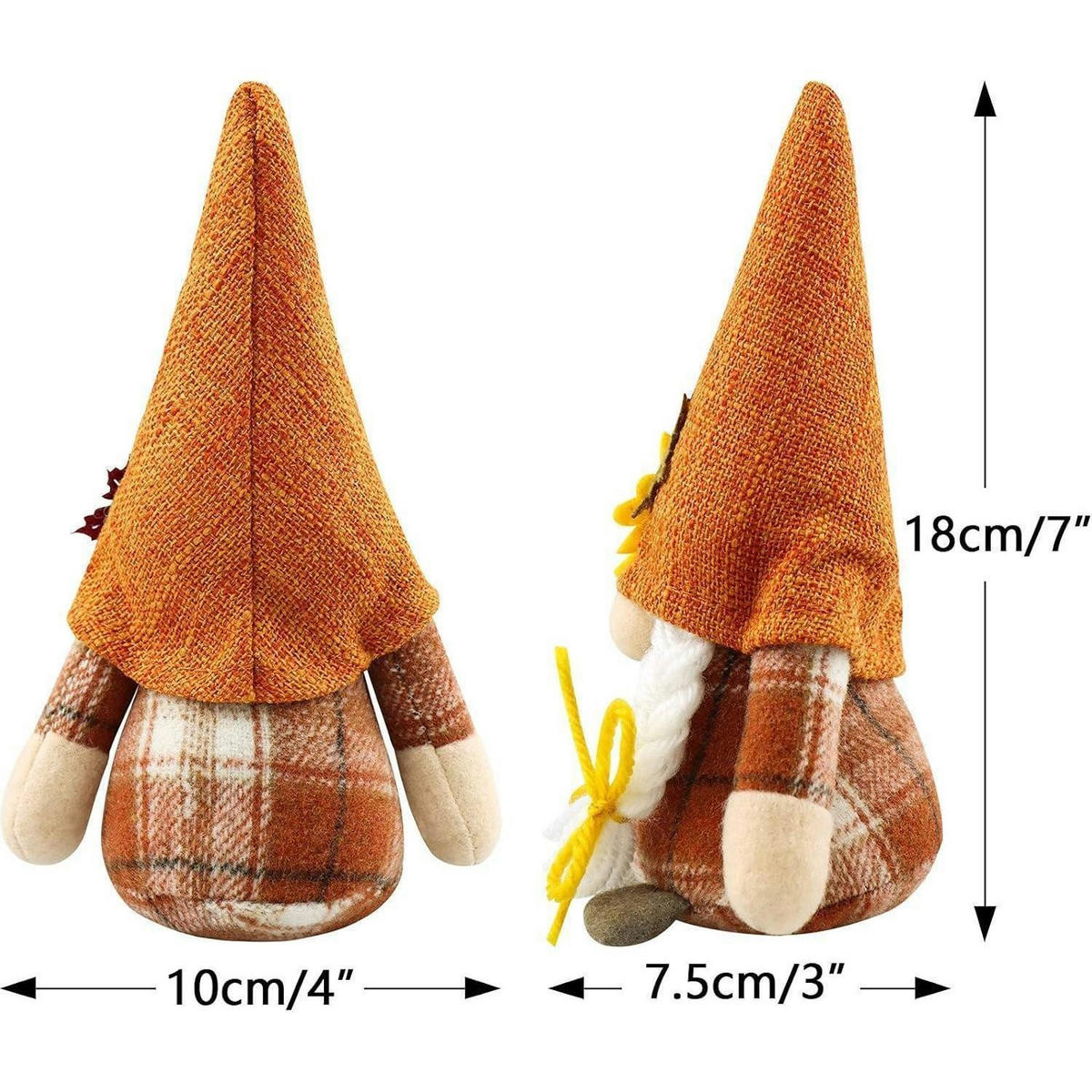 DEKO-WICHTEL 2-teiliges Set Herbstdekoration Orange - Multicolor, Textil (8/17/10cm)